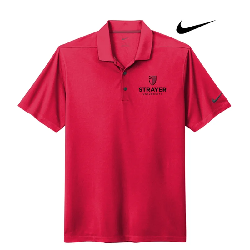 Men's Wrinkle - Resistant Polyester Blend Casual Shirts for Easy Travel and MaintenanceSTRAYER Nike Dri-FIT Micro Pique 2.0 Polo - University Red Men's Wrinkle - Resistant Polyester Blend Casual Shirts for Easy Travel and MaintenanceSTRAYER Nike Dri-FIT Micro Pique 2.0 Polo - University Red