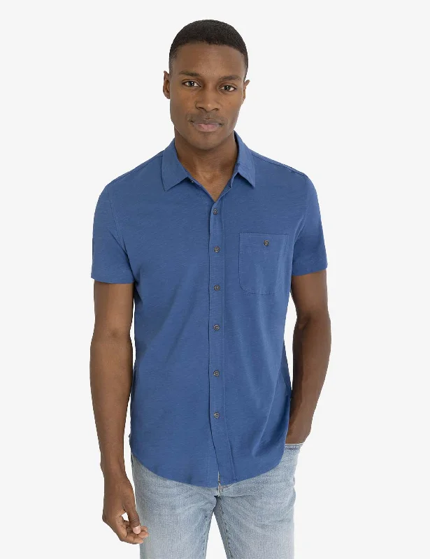 Men's Slim - Fit Printed Floral Casual Shirts in Pastel Colors for a Spring - Inspired VibeFULL PLACKET SLUB JERSEY SHIRT Men's Slim - Fit Printed Floral Casual Shirts in Pastel Colors for a Spring - Inspired VibeFULL PLACKET SLUB JERSEY SHIRT