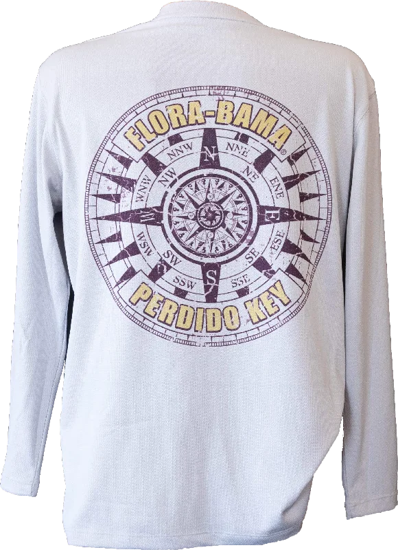 Plus Size Men's Striped Chambray Casual Shirts with a Spread Collar for a Preppy AppearanceFlora-Bama Compass Performance Long Sleeve Plus Size Men's Striped Chambray Casual Shirts with a Spread Collar for a Preppy AppearanceFlora-Bama Compass Performance Long Sleeve