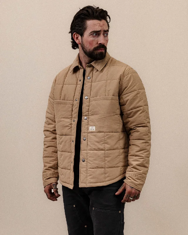 Men's Sustainable Recycled Material Casual Shirts for Eco - Conscious ConsumersBronson Quilted Overshirt - Sand Men's Sustainable Recycled Material Casual Shirts for Eco - Conscious ConsumersBronson Quilted Overshirt - Sand