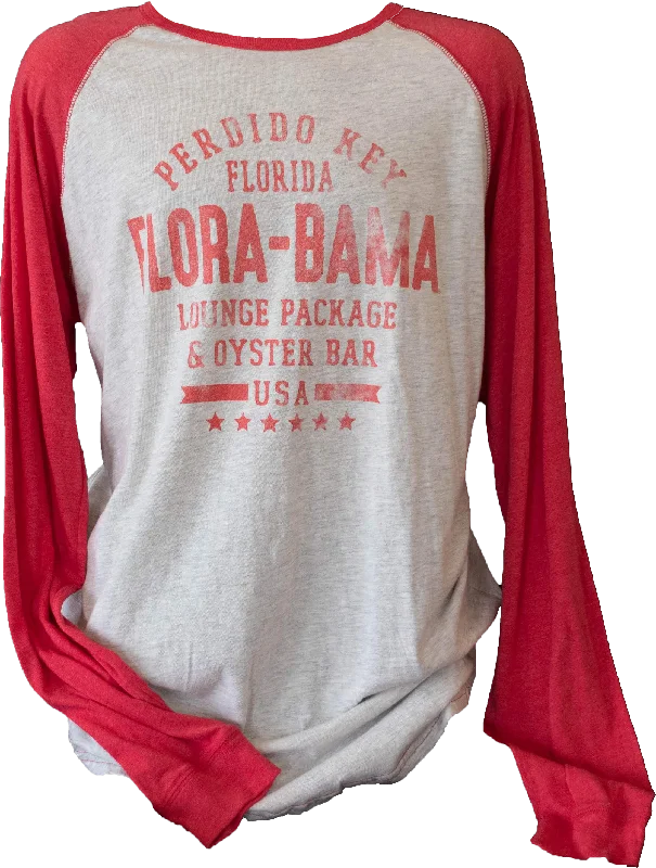 Men's Linen Blend Casual Shirts with Roll - Up Sleeves for a Summer Beach LookFlora-Bama Baseball Long Sleeve TriBlend Men's Linen Blend Casual Shirts with Roll - Up Sleeves for a Summer Beach LookFlora-Bama Baseball Long Sleeve TriBlend