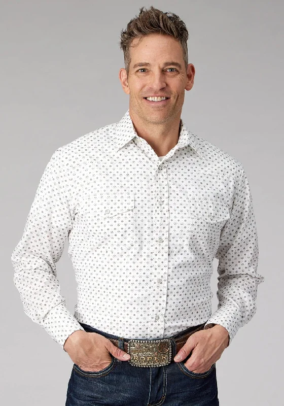 Men's Long - Line Oversized Casual Shirts in Dark Gray for a Relaxed and Modern LookRoper Mens 2065 Mini Floral Cream/Taupe Cotton Blend L/S Shirt Men's Long - Line Oversized Casual Shirts in Dark Gray for a Relaxed and Modern LookRoper Mens 2065 Mini Floral Cream/Taupe Cotton Blend L/S Shirt
