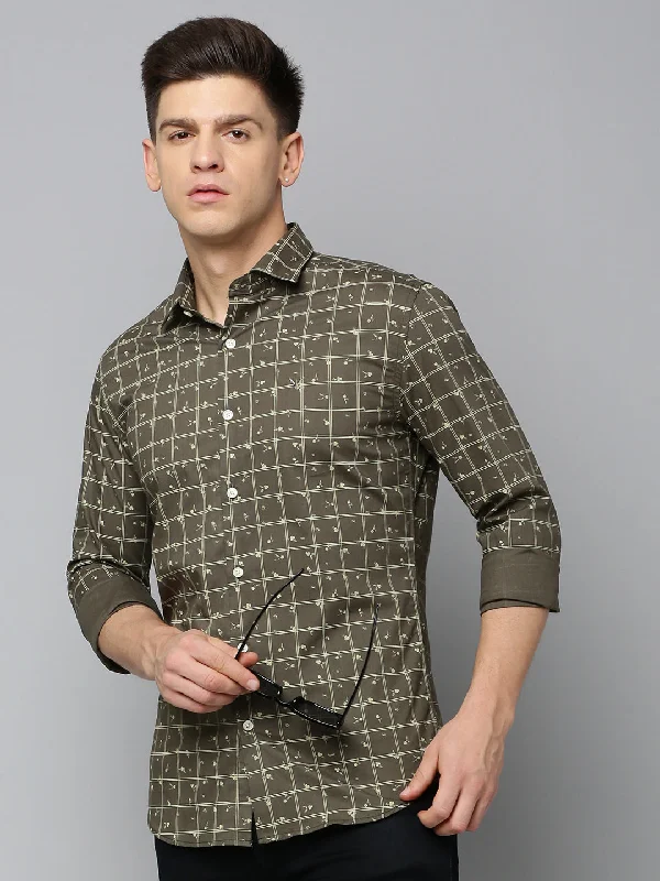 Men's Thermal - Lined Casual Shirts in Black for Added Warmth in Cold WeatherMen Green Checked Casual Shirt Men's Thermal - Lined Casual Shirts in Black for Added Warmth in Cold WeatherMen Green Checked Casual Shirt