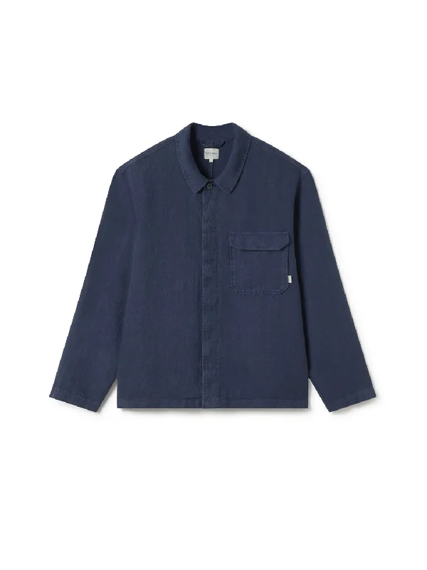 Men's Thermal - Lined Casual Shirts in Black for Added Warmth in Cold WeatherWalpole - Navy Blue Men's Thermal - Lined Casual Shirts in Black for Added Warmth in Cold WeatherWalpole - Navy Blue