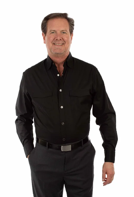 Men's Stretch - Fabric Casual Shirts in Navy Blue for a Comfortable and Flexible FitScully Mens Premium Poplin Black 100% Cotton L/S Shirt Men's Stretch - Fabric Casual Shirts in Navy Blue for a Comfortable and Flexible FitScully Mens Premium Poplin Black 100% Cotton L/S Shirt