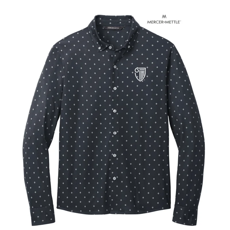 Men's Button - Down Oxford Casual Shirts in Crisp White for a Classic and Versatile StyleSTRAYER Mercer+Mettle™ Stretch Jersey Long Sleeve Shirt - Navy Geo Diamond Men's Button - Down Oxford Casual Shirts in Crisp White for a Classic and Versatile StyleSTRAYER Mercer+Mettle™ Stretch Jersey Long Sleeve Shirt - Navy Geo Diamond