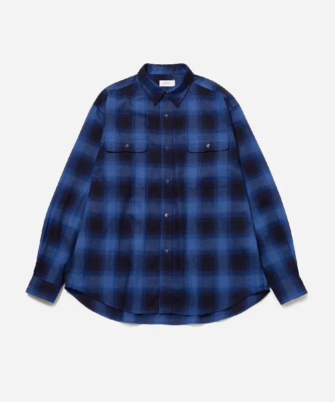 Men's Moisture - Wicking Performance Fabric Casual Shirts for Outdoor ActivitiesOmbre Check Work Shirt Men's Moisture - Wicking Performance Fabric Casual Shirts for Outdoor ActivitiesOmbre Check Work Shirt