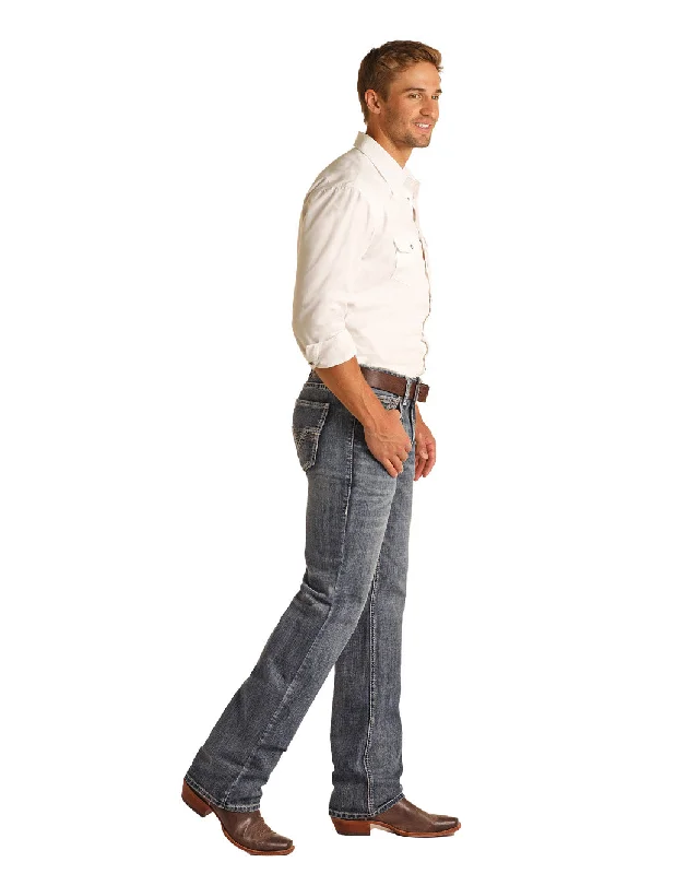 Men's Two - Tone Contrast Panel Casual Shirts in White and Navy for a Stylish and Eye - Catching DesignMen's Rock & Roll Cowboy Double Barrel Straight Jean #RRMD0SRZSR Men's Two - Tone Contrast Panel Casual Shirts in White and Navy for a Stylish and Eye - Catching DesignMen's Rock & Roll Cowboy Double Barrel Straight Jean #RRMD0SRZSR