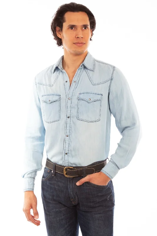 Men's Long - Line Oversized Casual Shirts in Dark Gray for a Relaxed and Modern LookScully Mens Light Blue 100% Tencel Western L/S Shirt Men's Long - Line Oversized Casual Shirts in Dark Gray for a Relaxed and Modern LookScully Mens Light Blue 100% Tencel Western L/S Shirt