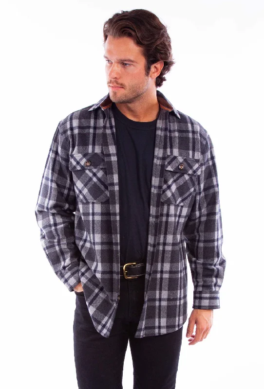 Plus Size Men's Plaid Flannel Casual Shirts in Earth Tones for a Cozy Fall OutfitScully Mens Heavyweight Flannel Charcoal Wool Blend L/S Shirt Plus Size Men's Plaid Flannel Casual Shirts in Earth Tones for a Cozy Fall OutfitScully Mens Heavyweight Flannel Charcoal Wool Blend L/S Shirt