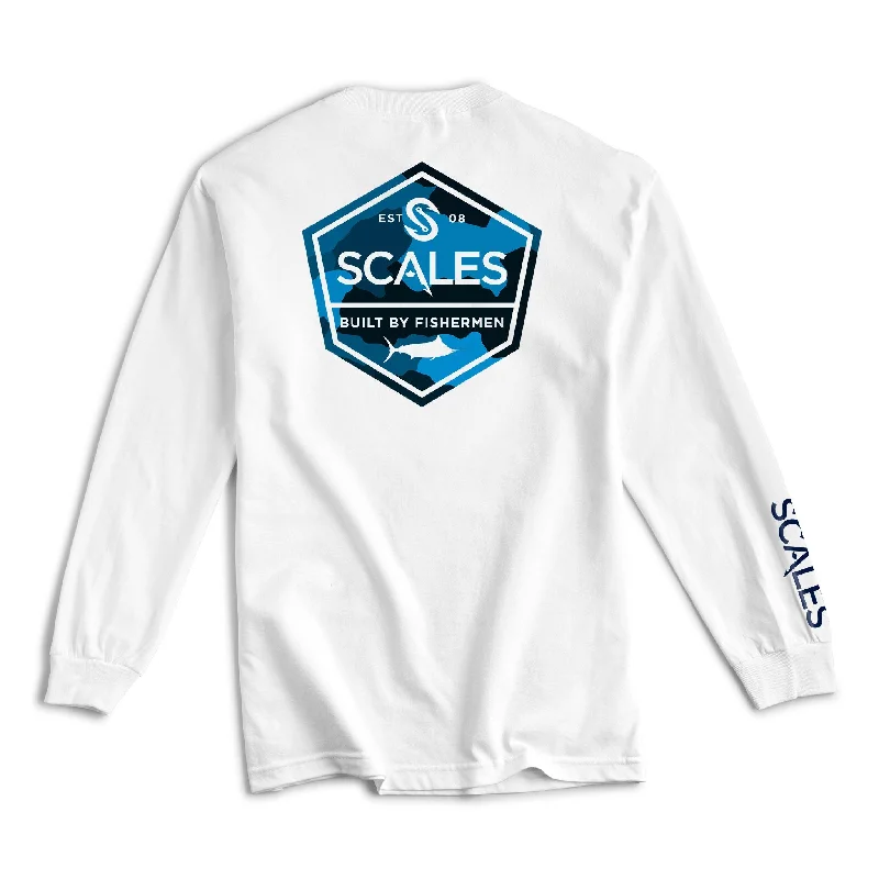 Men's Two - Tone Contrast Panel Casual Shirts in White and Navy for a Stylish and Eye - Catching DesignSCALES Built Long Sleeve Men's Two - Tone Contrast Panel Casual Shirts in White and Navy for a Stylish and Eye - Catching DesignSCALES Built Long Sleeve
