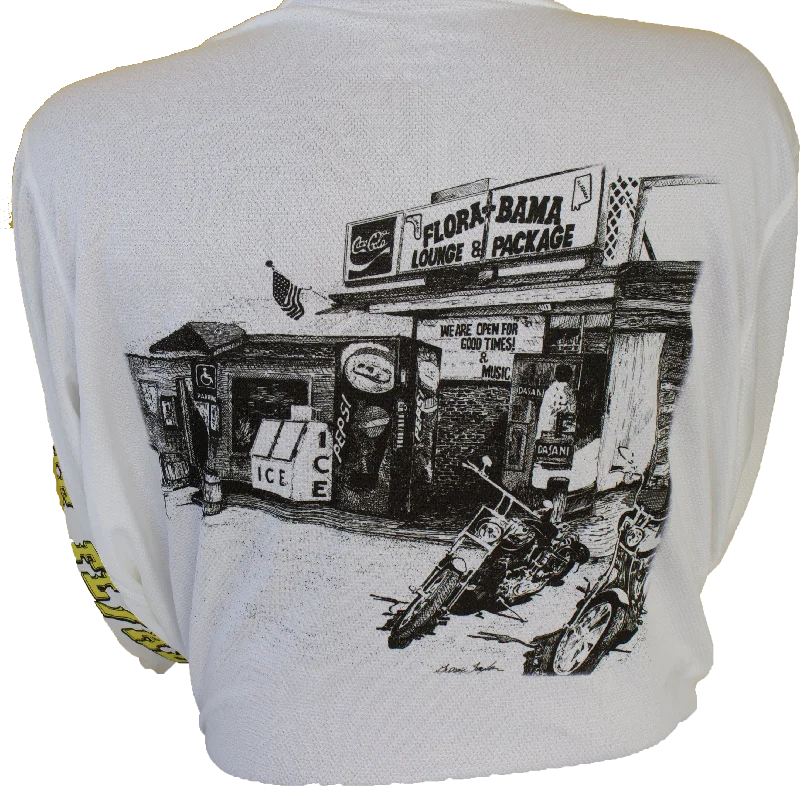 Men's Wrinkle - Resistant Polyester Blend Casual Shirts for Easy Travel and MaintenanceFlora-Bama Old Building Performance Long Sleeve Men's Wrinkle - Resistant Polyester Blend Casual Shirts for Easy Travel and MaintenanceFlora-Bama Old Building Performance Long Sleeve
