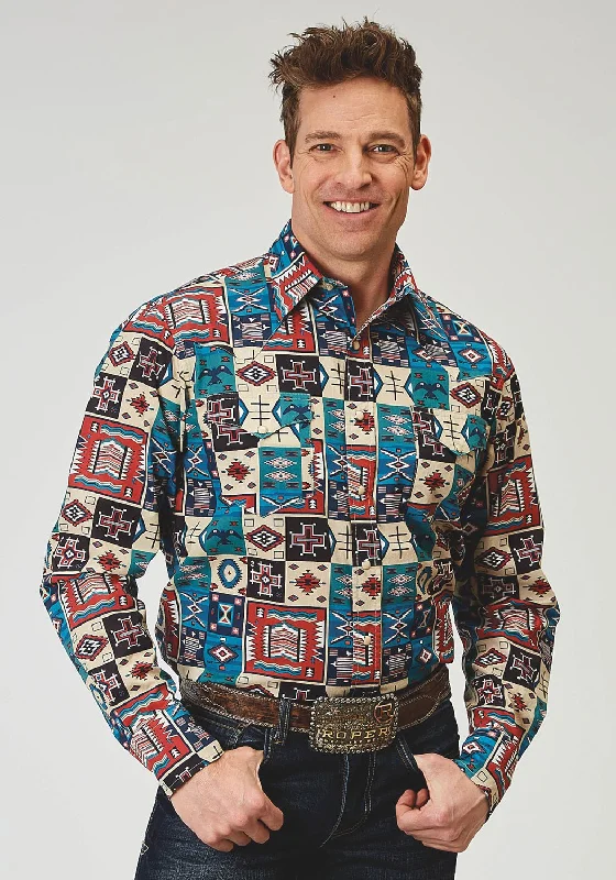 Men's Slim - Fit Printed Floral Casual Shirts in Pastel Colors for a Spring - Inspired VibeRoper Mens 1909 Vintage Patchwork Multi-Color 100% Cotton L/S Shirt Men's Slim - Fit Printed Floral Casual Shirts in Pastel Colors for a Spring - Inspired VibeRoper Mens 1909 Vintage Patchwork Multi-Color 100% Cotton L/S Shirt