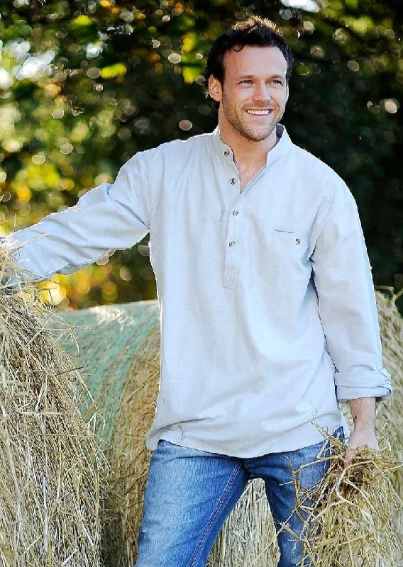 Men's Button - Down Oxford Casual Shirts in Crisp White for a Classic and Versatile StyleMen's Flannel Grandfather Shirt | Solid Blue Men's Button - Down Oxford Casual Shirts in Crisp White for a Classic and Versatile StyleMen's Flannel Grandfather Shirt | Solid Blue