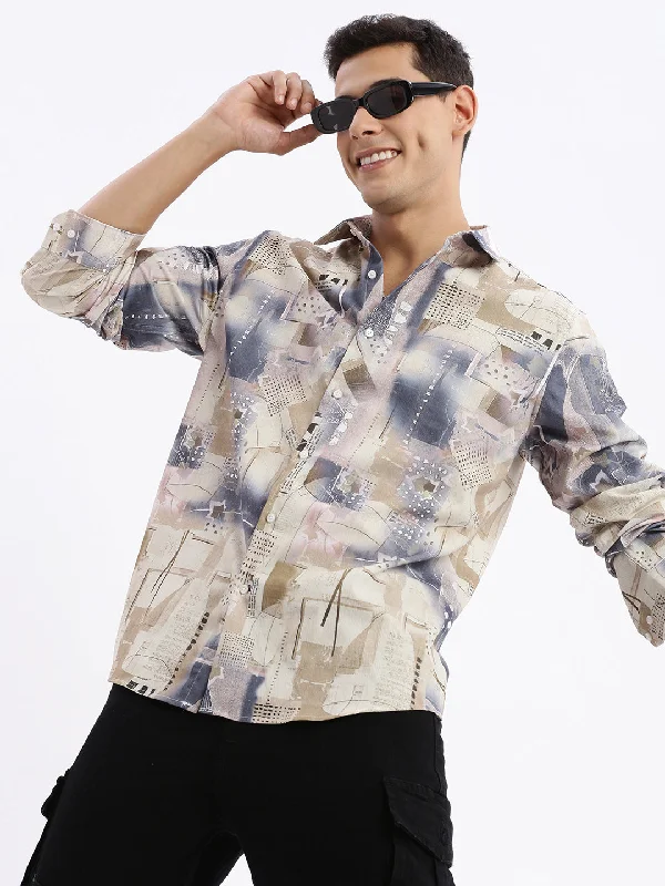 Plus Size Men's Plaid Flannel Casual Shirts in Earth Tones for a Cozy Fall OutfitMen Spread Collar Abstract Slim Fit Multi Shirt Plus Size Men's Plaid Flannel Casual Shirts in Earth Tones for a Cozy Fall OutfitMen Spread Collar Abstract Slim Fit Multi Shirt