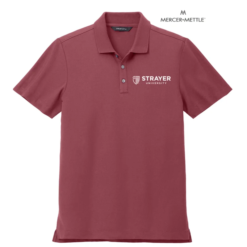 Men's Retro - Style Hawaiian Print Casual Shirts in Bold Patterns for a Tropical VacationSTRAYER Mercer+Mettle™ Stretch Pique Polo - Rosewood