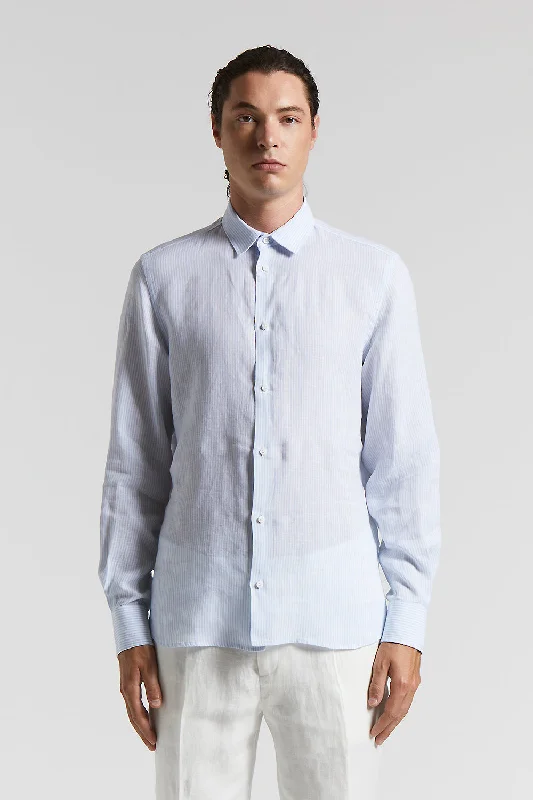 Men's Tailored Fit Checkered Casual Shirts in Multicolor for a Smart - Casual EnsembleLightweight pure linen shirt