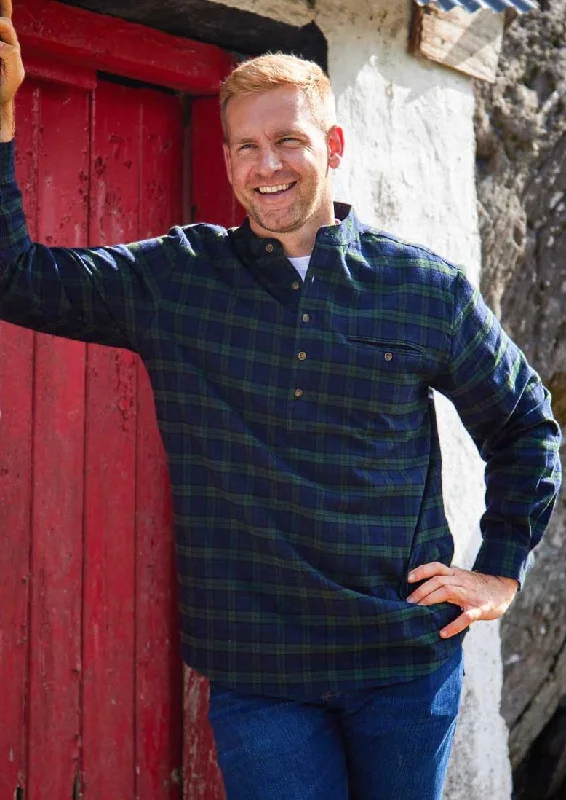 Men's Distressed Denim Casual Shirts with Frayed Edges for a Trendy and Rugged LookMen's Flannel Grandfather Shirt | Blackwatch Men's Distressed Denim Casual Shirts with Frayed Edges for a Trendy and Rugged LookMen's Flannel Grandfather Shirt | Blackwatch