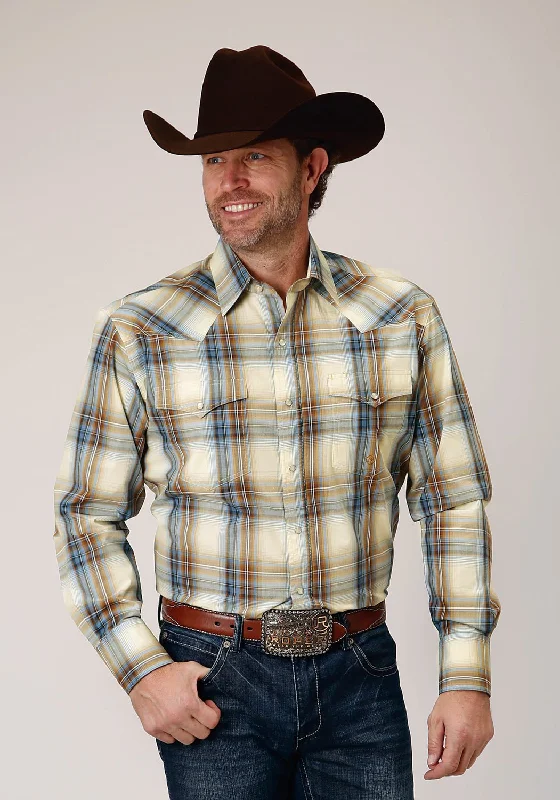 Plus Size Men's Plaid Flannel Casual Shirts in Earth Tones for a Cozy Fall OutfitRoper Mens Desert Plaid Blue 100% Cotton L/S Shirt Plus Size Men's Plaid Flannel Casual Shirts in Earth Tones for a Cozy Fall OutfitRoper Mens Desert Plaid Blue 100% Cotton L/S Shirt
