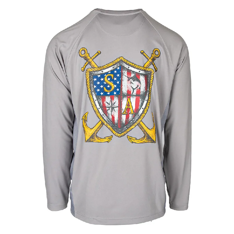 Men's Distressed Denim Casual Shirts with Frayed Edges for a Trendy and Rugged LookPerformance Long Sleeve Shirt | Captain Shield Men's Distressed Denim Casual Shirts with Frayed Edges for a Trendy and Rugged LookPerformance Long Sleeve Shirt | Captain Shield