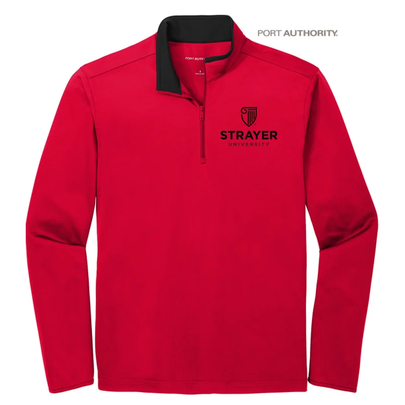 Men's Moisture - Wicking Performance Fabric Casual Shirts for Outdoor ActivitiesSTRAYER Port Authority ® Silk Touch ™ Performance 1/4-Zip Red/ Black Men's Moisture - Wicking Performance Fabric Casual Shirts for Outdoor ActivitiesSTRAYER Port Authority ® Silk Touch ™ Performance 1/4-Zip Red/ Black