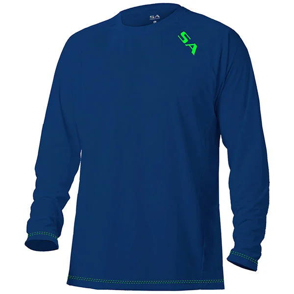 Men's Slim - Fit Printed Floral Casual Shirts in Pastel Colors for a Spring - Inspired VibePerformance Long Sleeve Shirt | Navy | SA Logo Men's Slim - Fit Printed Floral Casual Shirts in Pastel Colors for a Spring - Inspired VibePerformance Long Sleeve Shirt | Navy | SA Logo