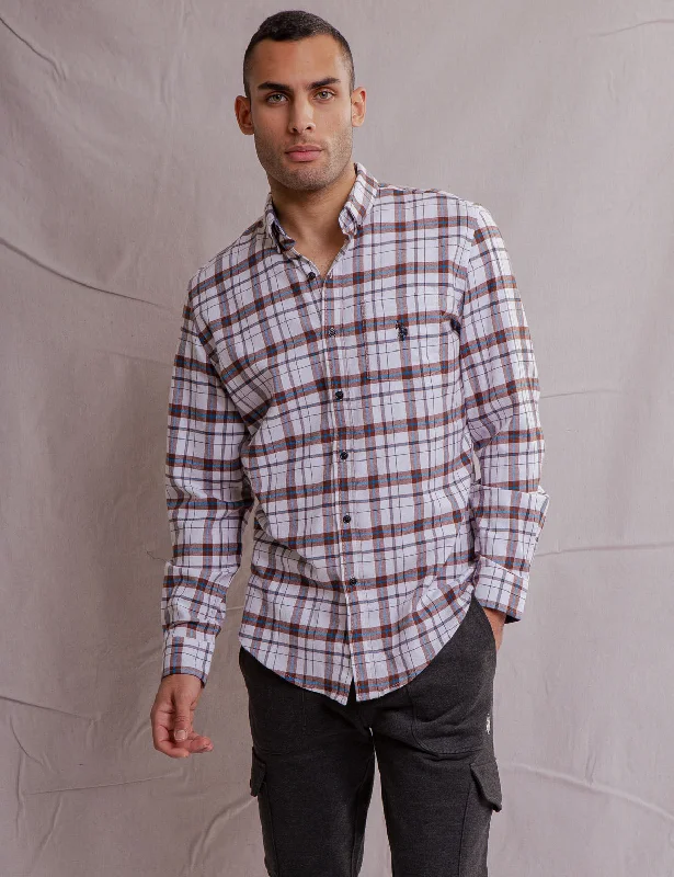 Men's Thermal - Lined Casual Shirts in Black for Added Warmth in Cold WeatherWHITE LABEL RECYCLED PLAID SHIRT Men's Thermal - Lined Casual Shirts in Black for Added Warmth in Cold WeatherWHITE LABEL RECYCLED PLAID SHIRT