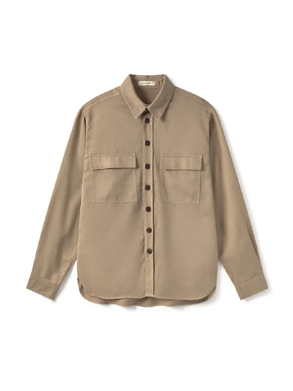 Men's Shearling - Lined Collar Casual Shirts in Brown for a Rustic and Warm AppealFunen - Light Stone Men's Shearling - Lined Collar Casual Shirts in Brown for a Rustic and Warm AppealFunen - Light Stone