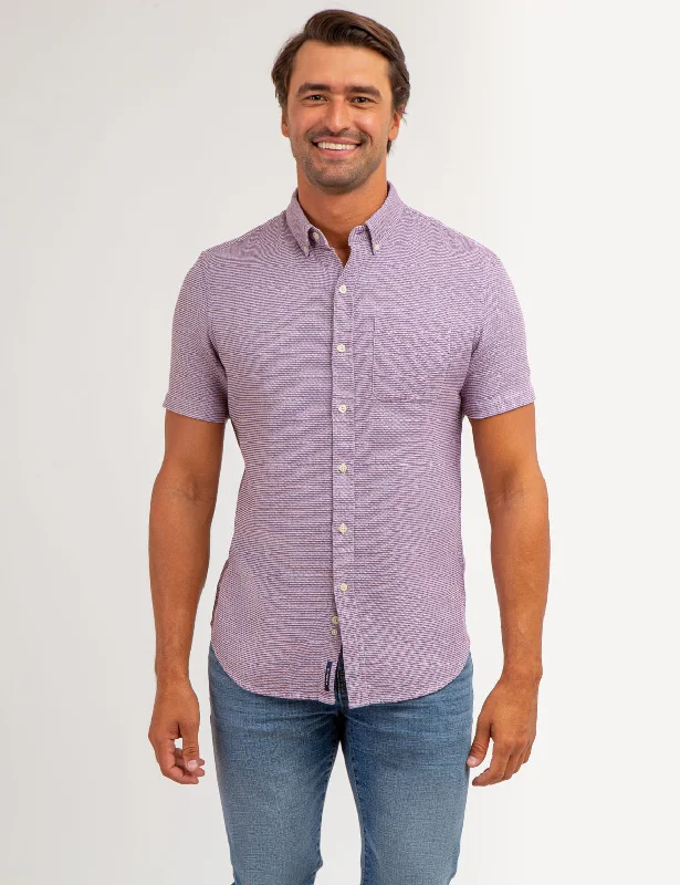 Men's Moisture - Wicking Performance Fabric Casual Shirts for Outdoor ActivitiesTEXTURED WEAVE SHORT SLEEVE SHIRT WITH POCKET Men's Moisture - Wicking Performance Fabric Casual Shirts for Outdoor ActivitiesTEXTURED WEAVE SHORT SLEEVE SHIRT WITH POCKET