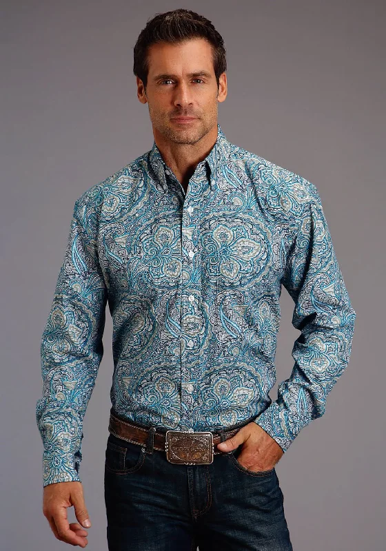 Men's Button - Down Oxford Casual Shirts in Crisp White for a Classic and Versatile StyleStetson Mens Blue 100% Cotton Deep Sea Paisley BD L/S 1 Pkt Shirt Men's Button - Down Oxford Casual Shirts in Crisp White for a Classic and Versatile StyleStetson Mens Blue 100% Cotton Deep Sea Paisley BD L/S 1 Pkt Shirt