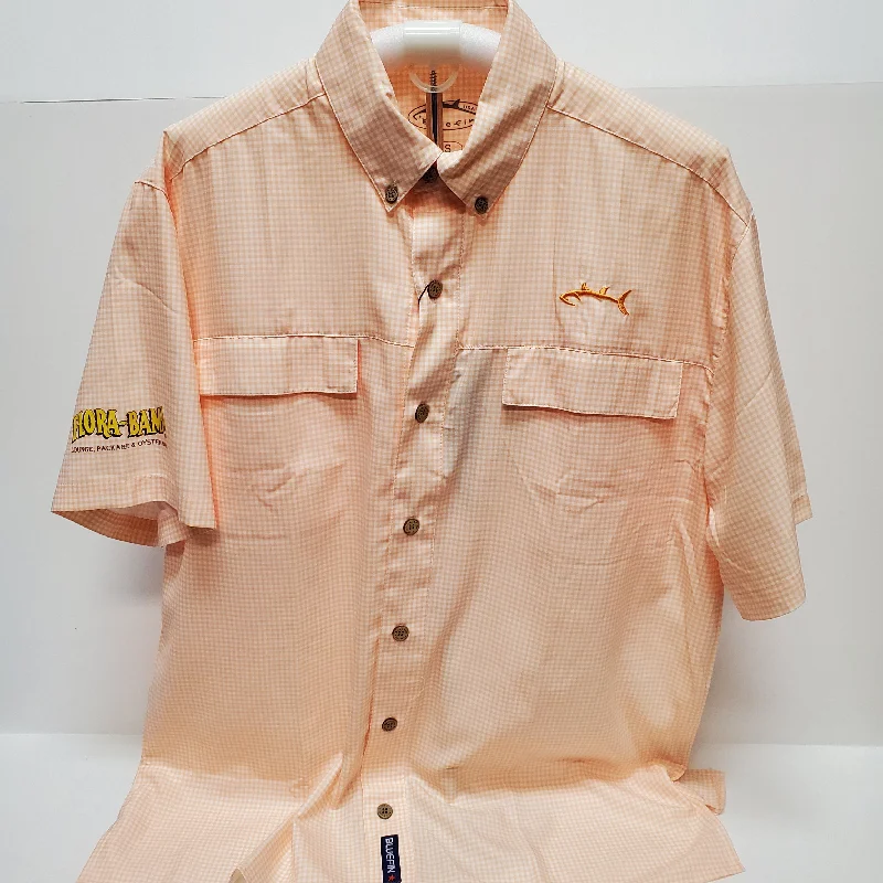 Plus Size Men's Striped Chambray Casual Shirts with a Spread Collar for a Preppy AppearanceFlora-Bama Fishing Shirt Plus Size Men's Striped Chambray Casual Shirts with a Spread Collar for a Preppy AppearanceFlora-Bama Fishing Shirt