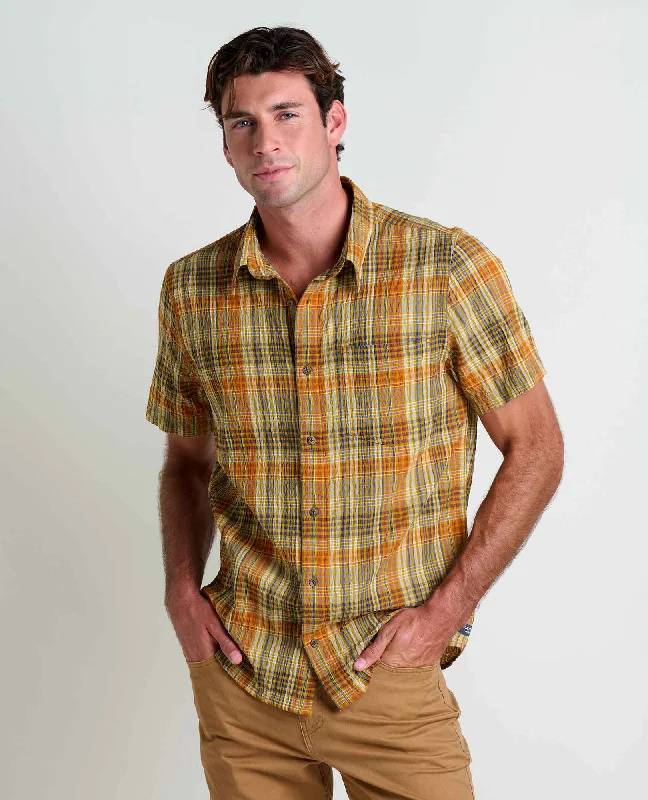 Plus Size Men's Striped Chambray Casual Shirts with a Spread Collar for a Preppy AppearanceMen's Fletcher Short Sleeve Shirt Plus Size Men's Striped Chambray Casual Shirts with a Spread Collar for a Preppy AppearanceMen's Fletcher Short Sleeve Shirt
