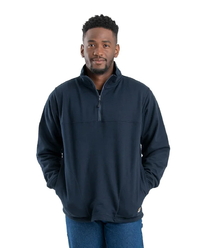 Plus Size Men's Striped Chambray Casual Shirts with a Spread Collar for a Preppy AppearanceBerne Mens Navy Cotton Blend Fleece Quarter Zip Plus Size Men's Striped Chambray Casual Shirts with a Spread Collar for a Preppy AppearanceBerne Mens Navy Cotton Blend Fleece Quarter Zip