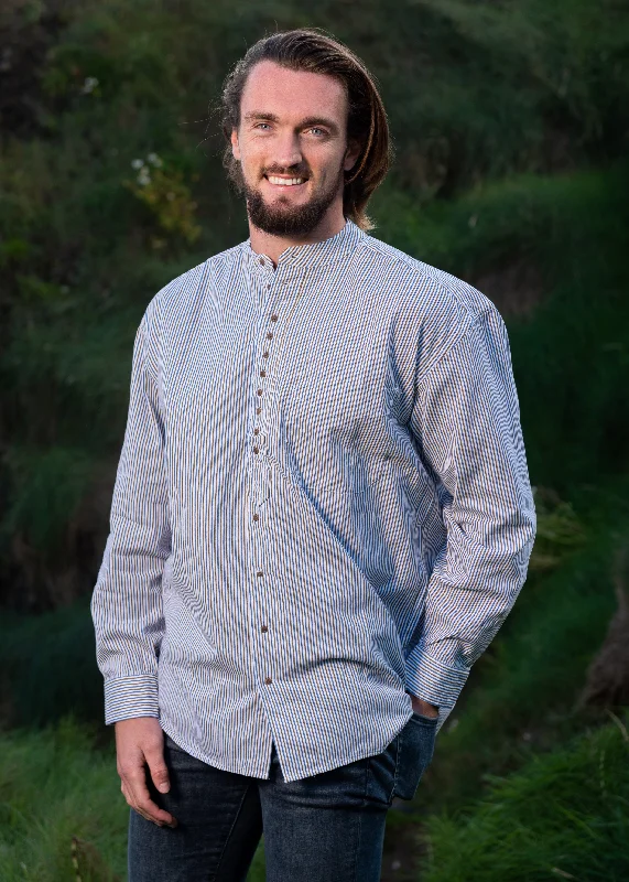 Men's Long - Line Oversized Casual Shirts in Dark Gray for a Relaxed and Modern LookCivilian Irish Grandfather Shirt Men's Long - Line Oversized Casual Shirts in Dark Gray for a Relaxed and Modern LookCivilian Irish Grandfather Shirt