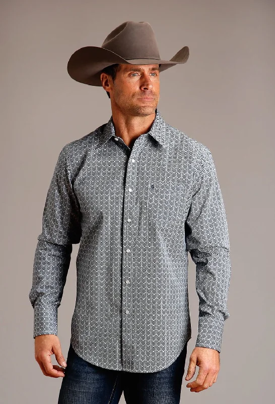 Plus Size Men's Striped Chambray Casual Shirts with a Spread Collar for a Preppy AppearanceStetson Mens Chevron Grid Blue 100% Cotton L/S Shirt Plus Size Men's Striped Chambray Casual Shirts with a Spread Collar for a Preppy AppearanceStetson Mens Chevron Grid Blue 100% Cotton L/S Shirt