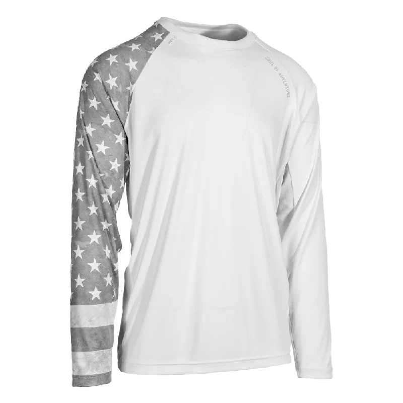 Men's Organic Cotton Casual Shirts with a Soft Handfeel for Everyday ComfortPerformance Long Sleeve Shirt | Ghost American Flag Men's Organic Cotton Casual Shirts with a Soft Handfeel for Everyday ComfortPerformance Long Sleeve Shirt | Ghost American Flag