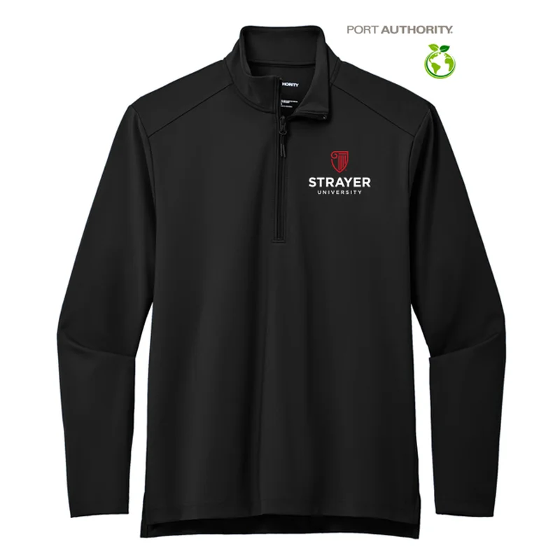 Men's Sustainable Recycled Material Casual Shirts for Eco - Conscious ConsumersSTRAYER Port Authority® C-FREE® Double Knit 1/4-Zip - Deep Black Men's Sustainable Recycled Material Casual Shirts for Eco - Conscious ConsumersSTRAYER Port Authority® C-FREE® Double Knit 1/4-Zip - Deep Black