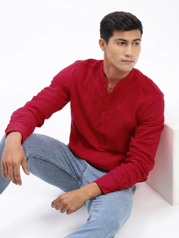 Men's Tailored Fit Checkered Casual Shirts in Multicolor for a Smart - Casual EnsembleMen Red Solid Shirt Men's Tailored Fit Checkered Casual Shirts in Multicolor for a Smart - Casual EnsembleMen Red Solid Shirt