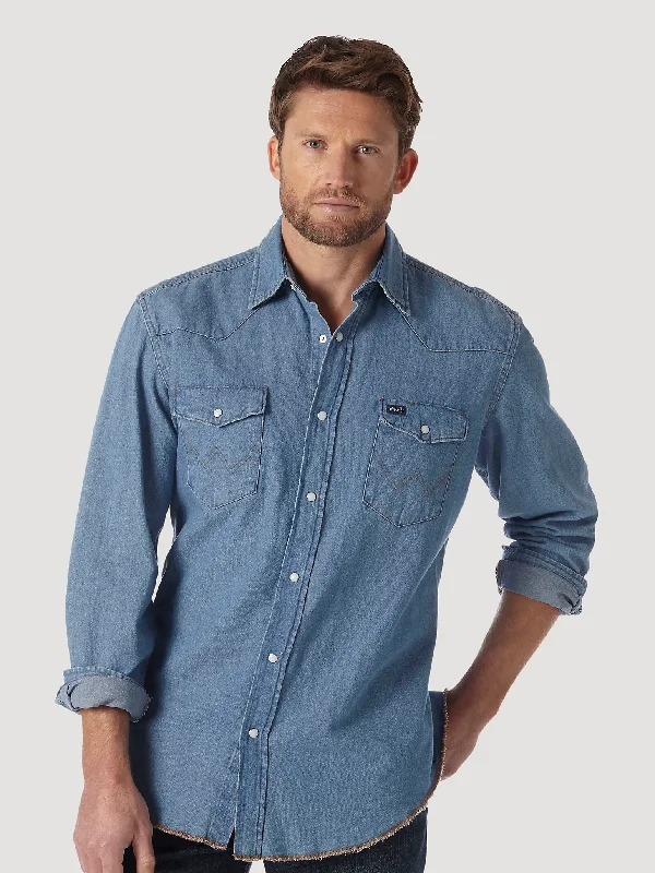 Men's Embroidered Detail Casual Shirts in Beige for a Touch of EleganceMen's Wrangler Authentic Cowboy Cut Snap Front Work Shirt #70127SW Men's Embroidered Detail Casual Shirts in Beige for a Touch of EleganceMen's Wrangler Authentic Cowboy Cut Snap Front Work Shirt #70127SW