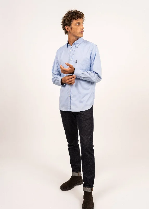 Men's Button - Down Oxford Casual Shirts in Crisp White for a Classic and Versatile StyleAmboise long sleeve shirt - regular fit, in cotton oxford (CIEL) Men's Button - Down Oxford Casual Shirts in Crisp White for a Classic and Versatile StyleAmboise long sleeve shirt - regular fit, in cotton oxford (CIEL)
