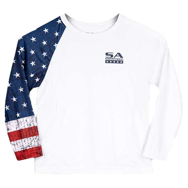 Men's Long - Line Oversized Casual Shirts in Dark Gray for a Relaxed and Modern LookKids Performance Long Sleeve Shirt | White | American Flag Men's Long - Line Oversized Casual Shirts in Dark Gray for a Relaxed and Modern LookKids Performance Long Sleeve Shirt | White | American Flag