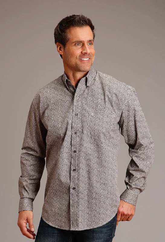 Men's Thermal - Lined Casual Shirts in Black for Added Warmth in Cold WeatherStetson Mens Vintage Floral Grey 100% Cotton L/S Shirt Men's Thermal - Lined Casual Shirts in Black for Added Warmth in Cold WeatherStetson Mens Vintage Floral Grey 100% Cotton L/S Shirt