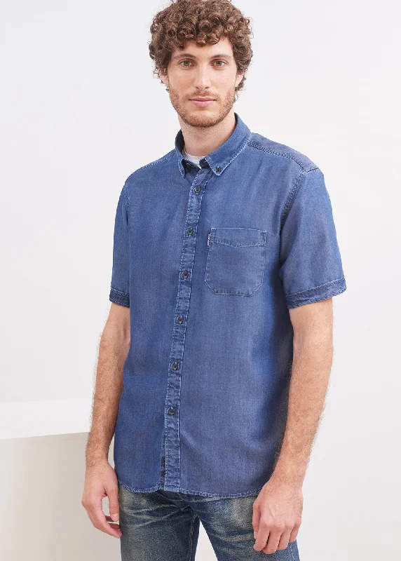 Men's Moisture - Wicking Performance Fabric Casual Shirts for Outdoor ActivitiesFrederic short sleeve shirt - regular fit, in chambray (CHAMBRAY) Men's Moisture - Wicking Performance Fabric Casual Shirts for Outdoor ActivitiesFrederic short sleeve shirt - regular fit, in chambray (CHAMBRAY)