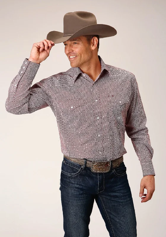 Men's Moisture - Wicking Performance Fabric Casual Shirts for Outdoor ActivitiesRoper Mens Climbing Diamond Red Cotton Blend L/S Shirt Men's Moisture - Wicking Performance Fabric Casual Shirts for Outdoor ActivitiesRoper Mens Climbing Diamond Red Cotton Blend L/S Shirt