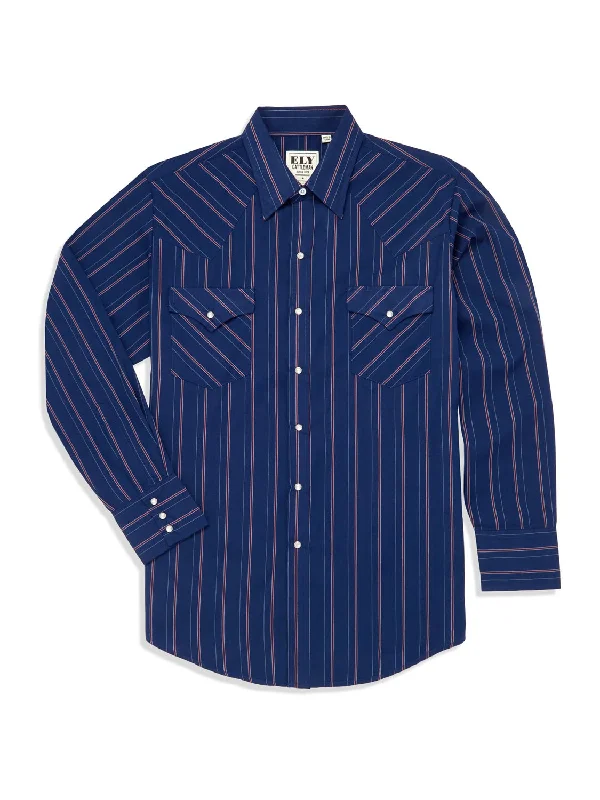 Men's Short - Sleeve Linen Casual Shirts in Light Khaki for a Breathable Summer OptionEly and Walker Mens Striped Snap Navy Poly/Cotton L/S Shirt Men's Short - Sleeve Linen Casual Shirts in Light Khaki for a Breathable Summer OptionEly and Walker Mens Striped Snap Navy Poly/Cotton L/S Shirt