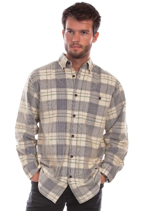 Men's Graphic - Printed Casual Shirts with Pop - Culture References for a Fun and Stylish LookScully Mens Corduroy Plaid Blue/Tan 100% Cotton L/S Shirt Men's Graphic - Printed Casual Shirts with Pop - Culture References for a Fun and Stylish LookScully Mens Corduroy Plaid Blue/Tan 100% Cotton L/S Shirt