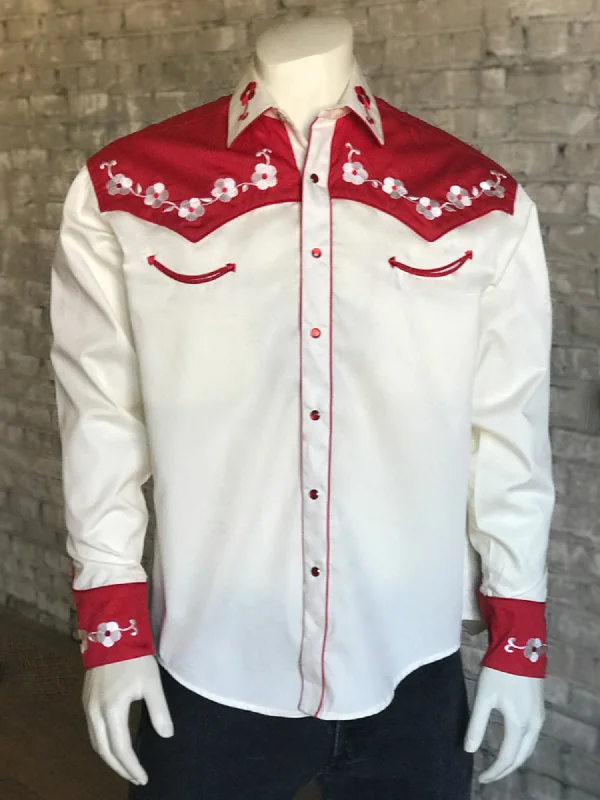 Men's Sustainable Recycled Material Casual Shirts for Eco - Conscious ConsumersRockmount Mens Red/White 100% Cotton Loving You 2-Tone L/S Shirt Men's Sustainable Recycled Material Casual Shirts for Eco - Conscious ConsumersRockmount Mens Red/White 100% Cotton Loving You 2-Tone L/S Shirt