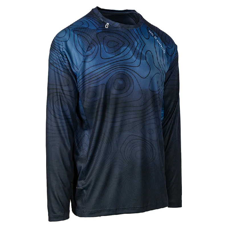 Men's Embroidered Detail Casual Shirts in Beige for a Touch of ElegancePerformance Long Sleeve Shirt | Underwater Topography Men's Embroidered Detail Casual Shirts in Beige for a Touch of ElegancePerformance Long Sleeve Shirt | Underwater Topography