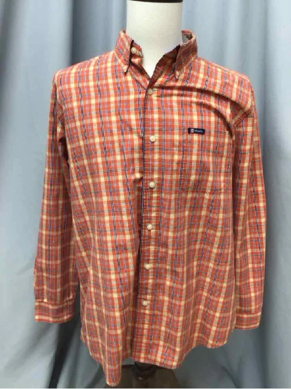Men's Embroidered Detail Casual Shirts in Beige for a Touch of EleganceSIZE LARGE CHAPS Men's SHIRTS Men's Embroidered Detail Casual Shirts in Beige for a Touch of EleganceSIZE LARGE CHAPS Men's SHIRTS