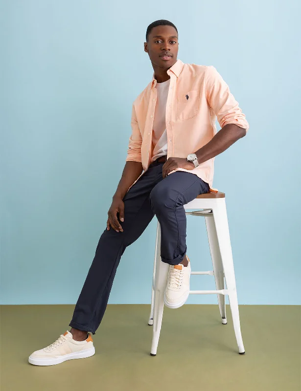 Men's Sustainable Recycled Material Casual Shirts for Eco - Conscious ConsumersLONG SLEEVE STRETCH OXFORD SHIRT Men's Sustainable Recycled Material Casual Shirts for Eco - Conscious ConsumersLONG SLEEVE STRETCH OXFORD SHIRT
